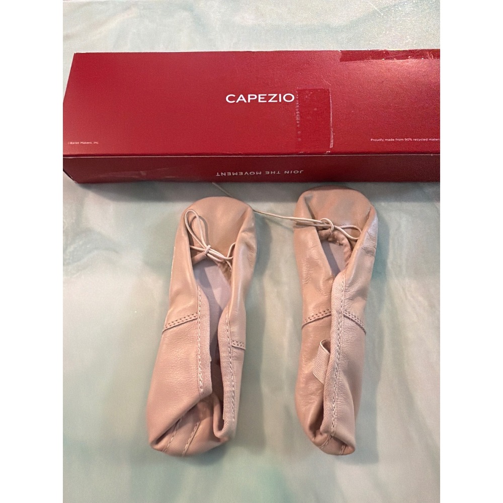 Capezio Lily Leather Ballet Slippers Pink Full Suede Sole Dance Shoes size 10